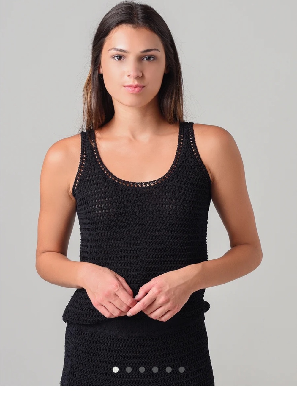 Vince Black Crochet Tank Top